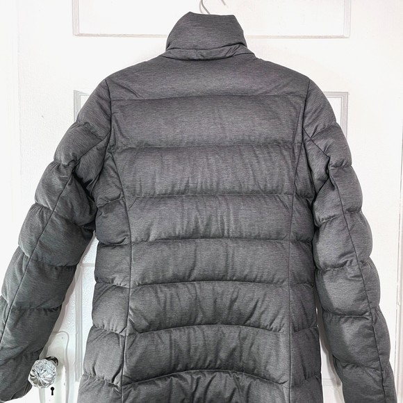 Uniqlo Down Jacket Women Small Grey Puffer Goose Down Feather Long Quilted Warm - Picture 5 of 11